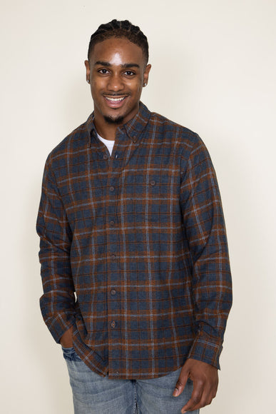 Weatherproof Vintage Flannel Shirt for Men in Carob Brown