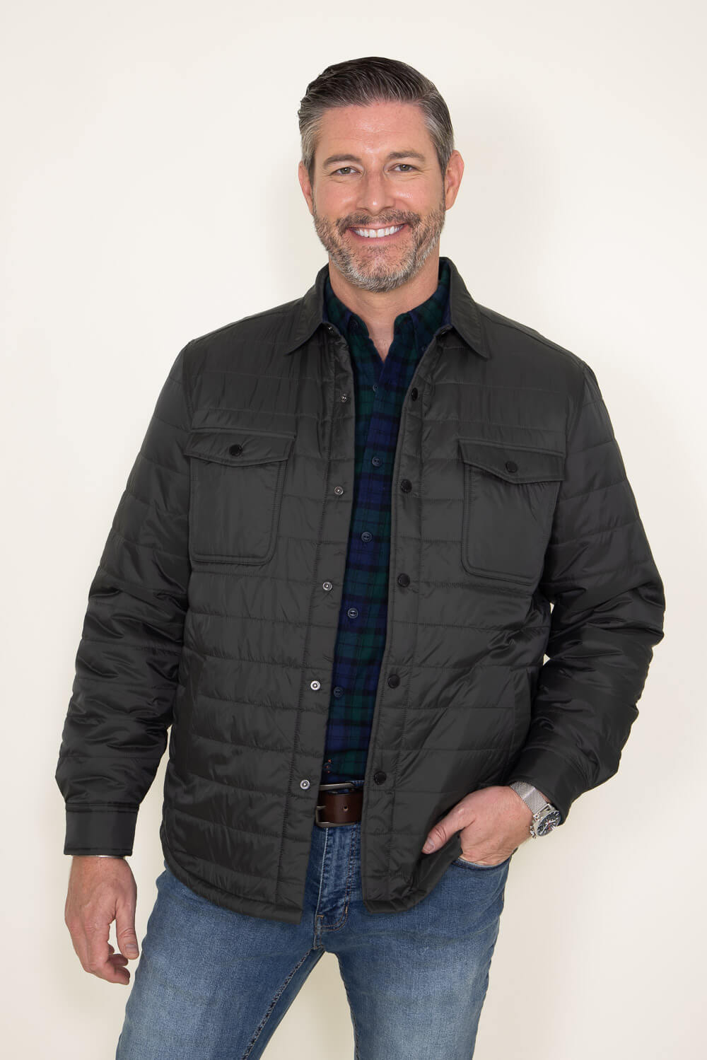 Weatherproof Vintage Quilted Barn Jacket for Men in Green