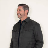 Weatherproof Vintage Quilted Barn Jacket for Men in Green