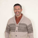 Weatherproof Vintage Norwegian Cardigan for Men in Tan