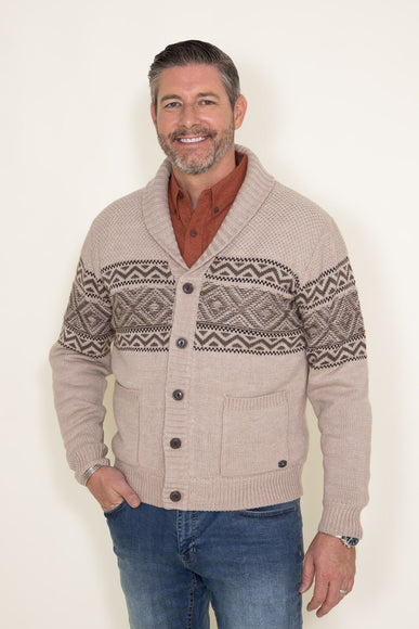 Weatherproof Vintage Norwegian Cardigan for Men in Tan
