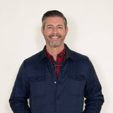 Weatherproof Vintage Quilted Nylon Jacket for Men in Dark Blue 