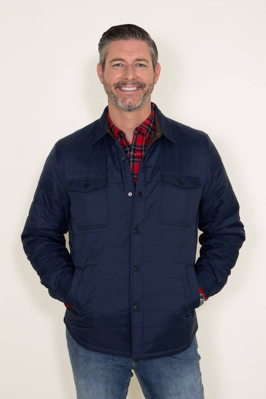 Weatherproof Vintage Quilted Nylon Jacket for Men in Dark Blue 