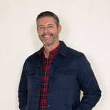 Weatherproof Vintage Quilted Nylon Jacket for Men in Dark Blue 