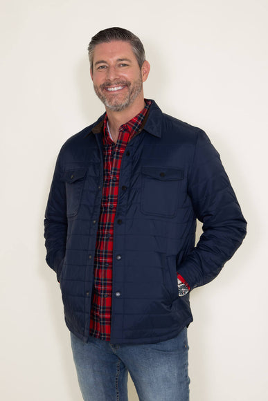 Weatherproof Vintage Quilted Nylon Jacket for Men in Dark Blue 