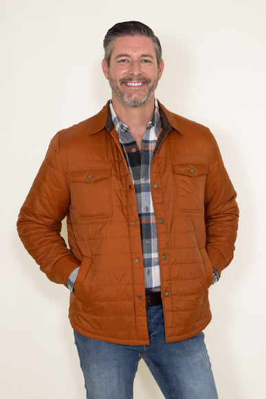 Weatherproof Vintage Quilted Nylon Jacket for Men in Caramel Cafe 