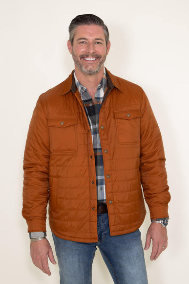 Weatherproof Vintage Quilted Nylon Jacket for Men in Caramel Cafe 