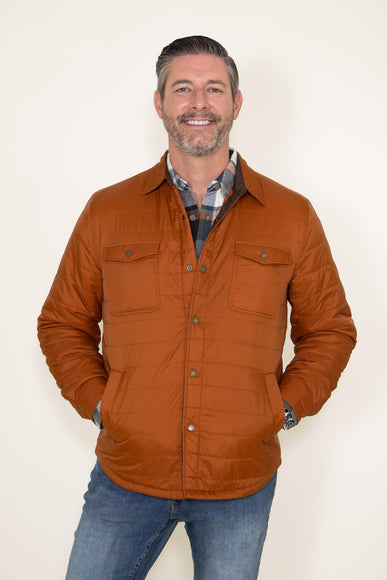 Weatherproof Vintage Quilted Nylon Jacket for Men in Caramel Cafe 
