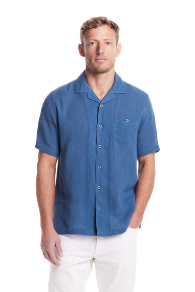 Weatherproof Vintage Air-Tex Weave Button Up Shirt for Men in Blue Ashes
