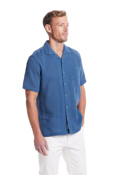 Weatherproof Vintage Air-Tex Weave Button Up Shirt for Men in Blue Ashes
