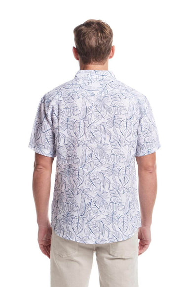 Weatherproof Vintage Washable Linen Button Up Shirt for Men in Blue Ashes