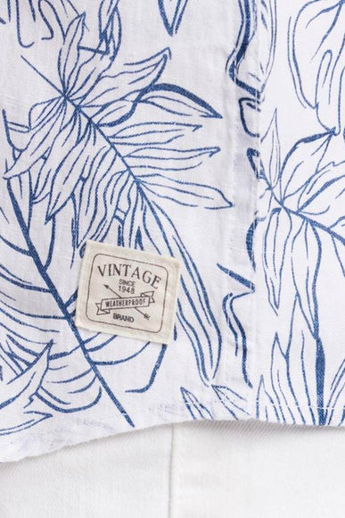 Weatherproof Vintage Washable Linen Button Up Shirt for Men in Blue Ashes