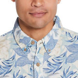 Weatherproof Vintage Washable Linen Button Up Shirt for Men in Dusty Blue