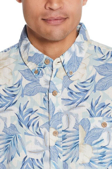 Weatherproof Vintage Washable Linen Button Up Shirt for Men in Dusty Blue