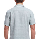 Weatherproof Vintage Washable Linen Dobby Button Up Shirt for Men in Hedge Green