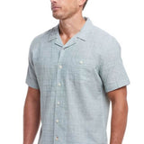 Weatherproof Vintage Washable Linen Dobby Button Up Shirt for Men in Hedge Green
