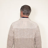 Weatherproof Vintage Ombre Button Up Mock Neck Sweater for Men in Beige