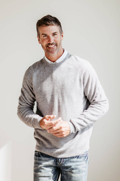 Weatherproof Vintage Crewneck Raglan Sweater for Men in Grey