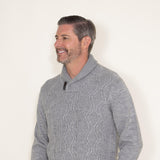 Weatherproof Vintage Cable Knit Fisherman Toggle Sweater for Men in Grey