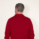 Weatherproof Vintage Cable Knit Quarter Zip Sweater for Men in Red