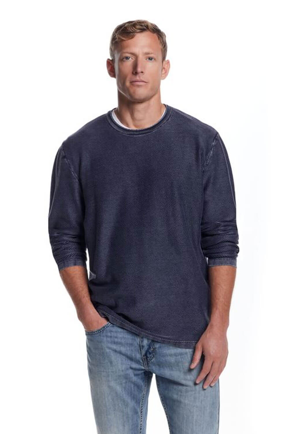 Weatherproof Vintage Twill Stonewash Shirt for Men in Blue Nights