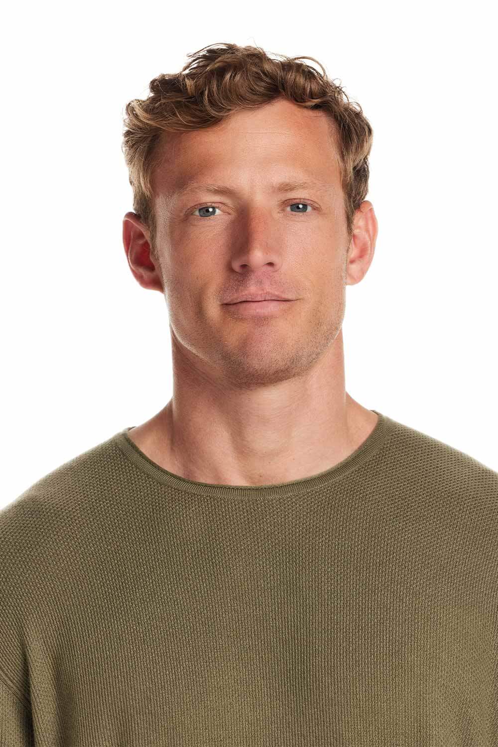 Weatherproof Vintage Merino Blend Roll Neck Sweater for Men in Tea Leaf