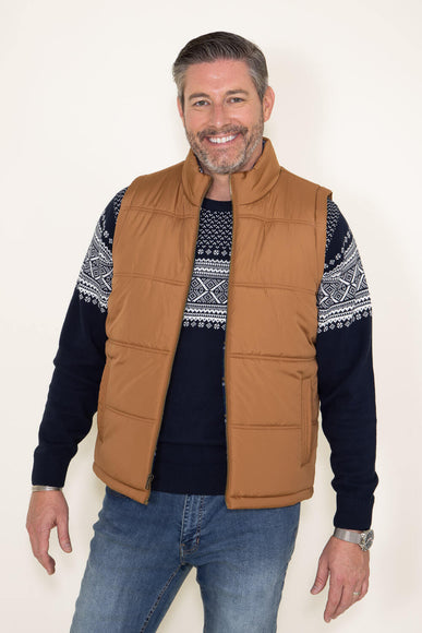 Weatherproof Vintage Flannel Lined Vest for Men in Carmel Brown