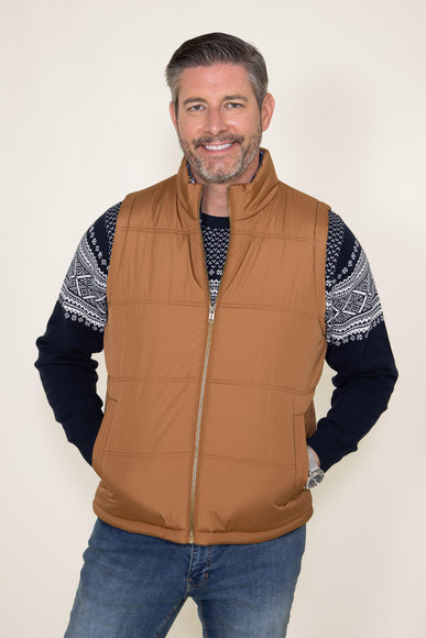 Weatherproof Vintage Flannel Lined Vest for Men in Carmel Brown