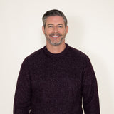 Weatherproof Vintage Half Cardi Stitch Crewneck Sweater for Men in Burgundy