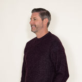 Weatherproof Vintage Half Cardi Stitch Crewneck Sweater for Men in Burgundy