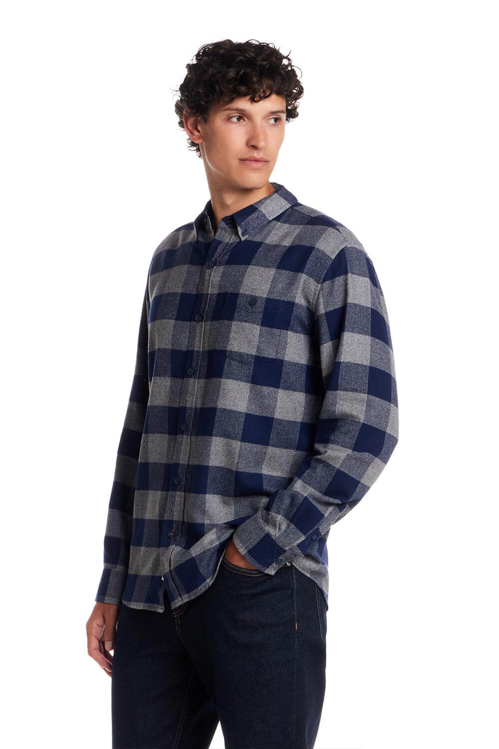 Weatherproof Vintage Brushed Flannel Shirt for Men in Insignia Blue