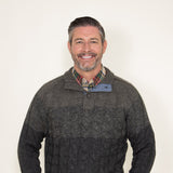 Weatherproof Vintage Button Up Mock Neck Sweater for Men in Green