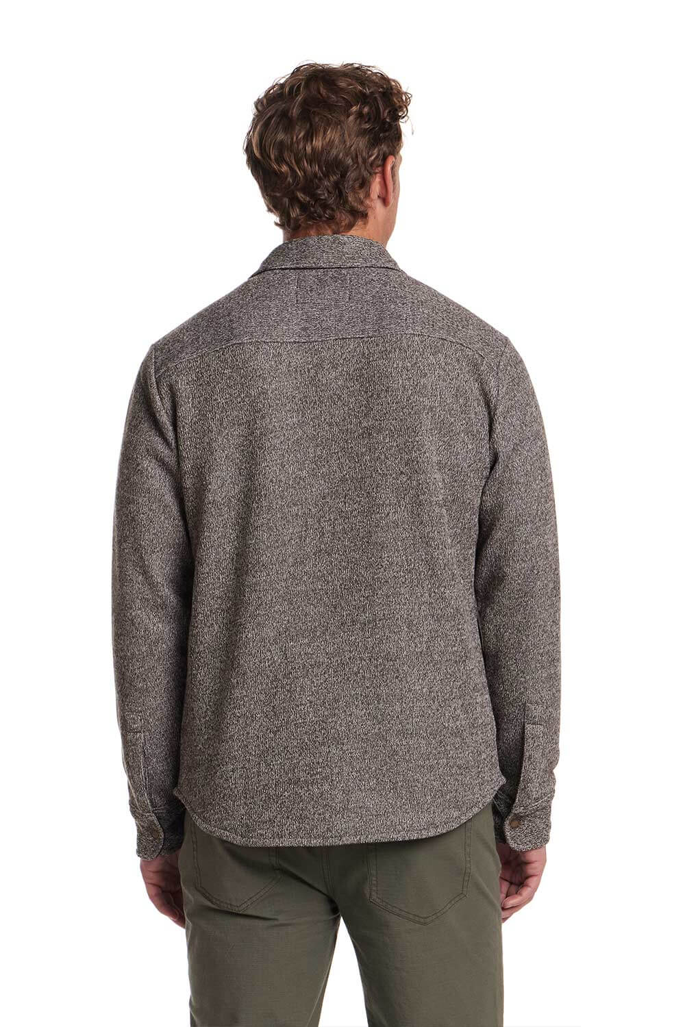 Weatherproof Vintage Mix Knit Shirt Jacket for Men in Chocolate Torte