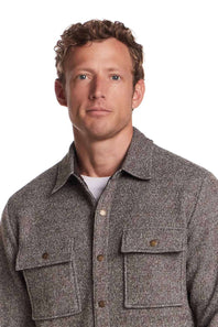 Weatherproof Vintage Mix Knit Shirt Jacket for Men in Chocolate Torte