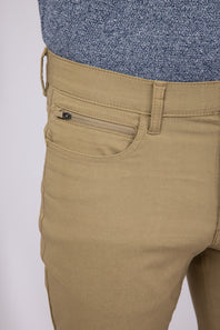 Weatherproof Vintage Momentum 5 Pocket Pants for Men in Sueded Khaki