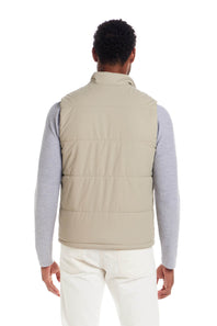 Weatherproof Vintage Matte Coasted Shell Puffer Vest for Men in Abbey Stone