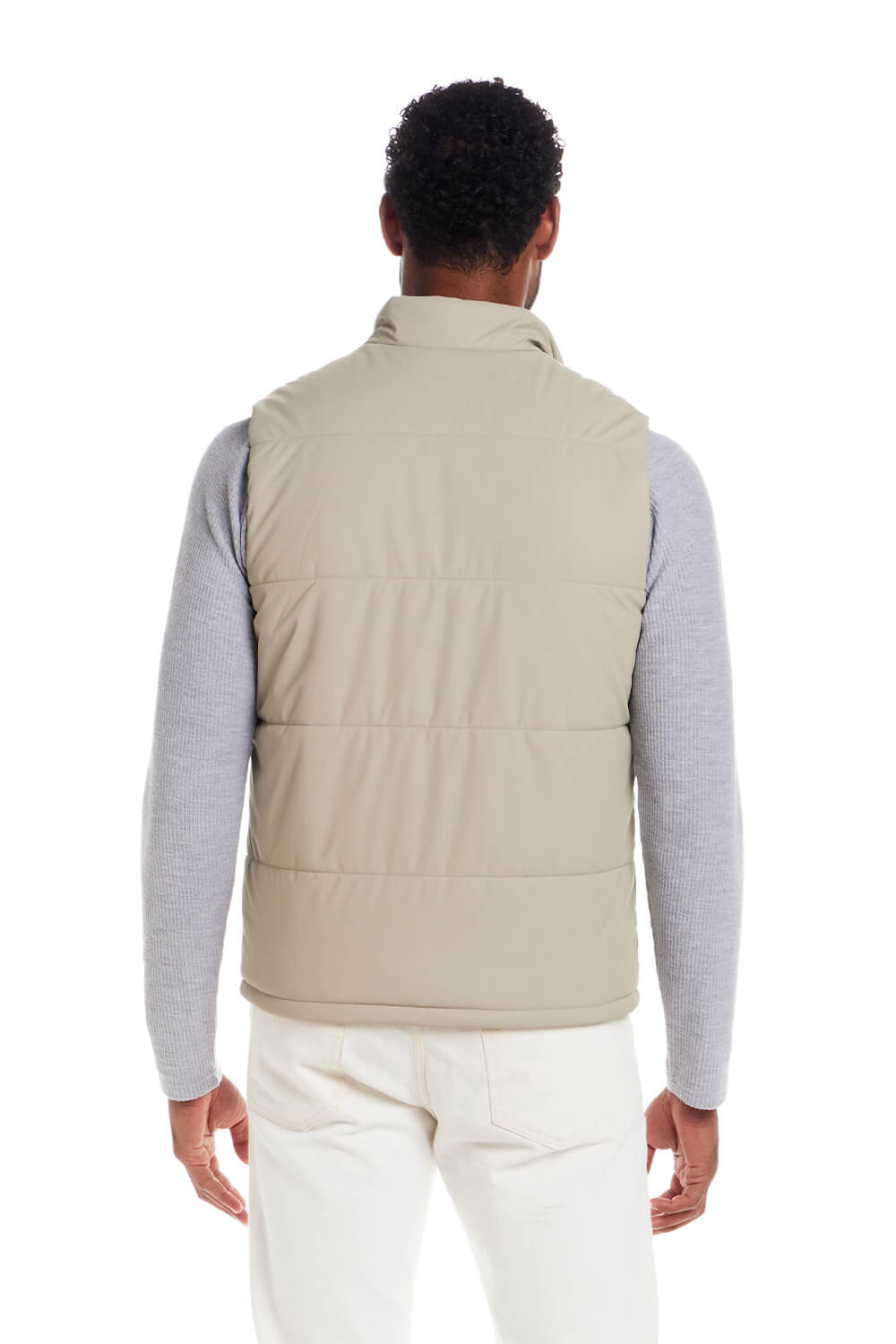 Weatherproof Vintage Matte Coasted Shell Puffer Vest for Men in Abbey Stone