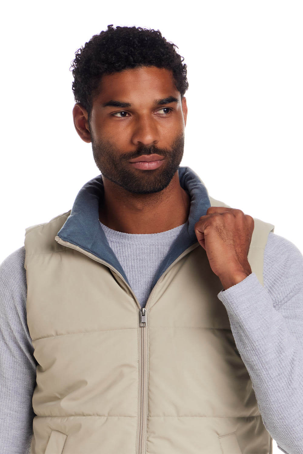 Weatherproof Vintage Matte Coasted Shell Puffer Vest for Men in Abbey Stone