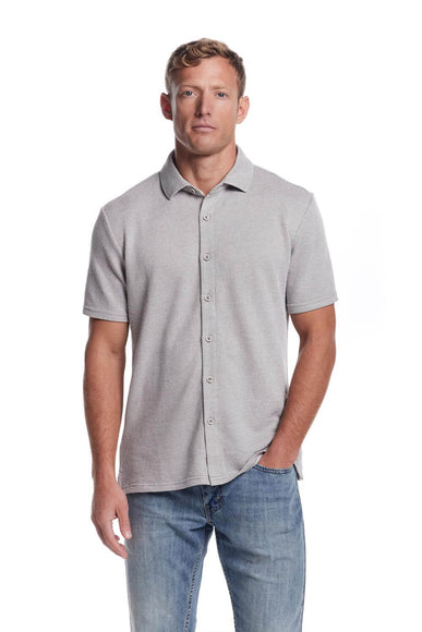 Weatherproof Vintage Twill Terry Knit Shirt for Men in Grey