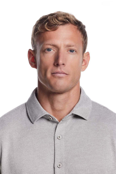 Weatherproof Vintage Twill Terry Knit Shirt for Men in Grey