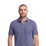 Weatherproof Vintage Twill Terry Knit Shirt for Men in Navy