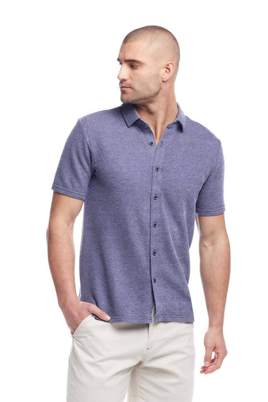 Weatherproof Vintage Twill Terry Knit Shirt for Men in Navy