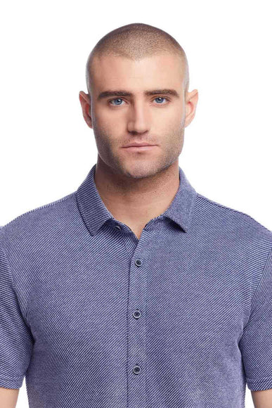 Weatherproof Vintage Twill Terry Knit Shirt for Men in Navy