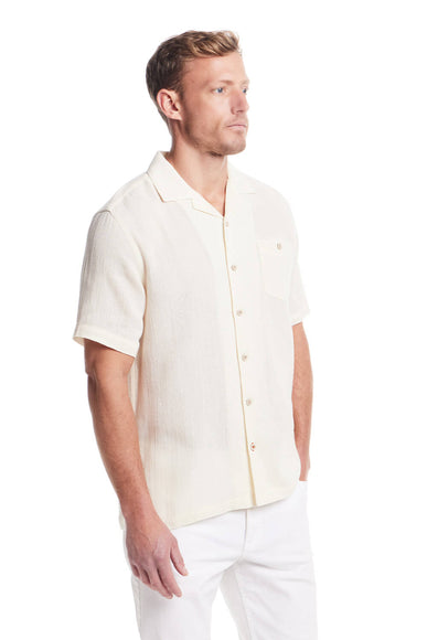 Weatherproof Vintage Air-Tex Weave Button Up Shirt for Men in Cream