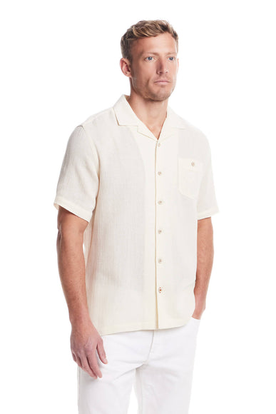 Weatherproof Vintage Air-Tex Weave Button Up Shirt for Men in Cream
