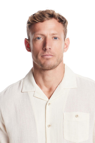 Weatherproof Vintage Air-Tex Weave Button Up Shirt for Men in Cream