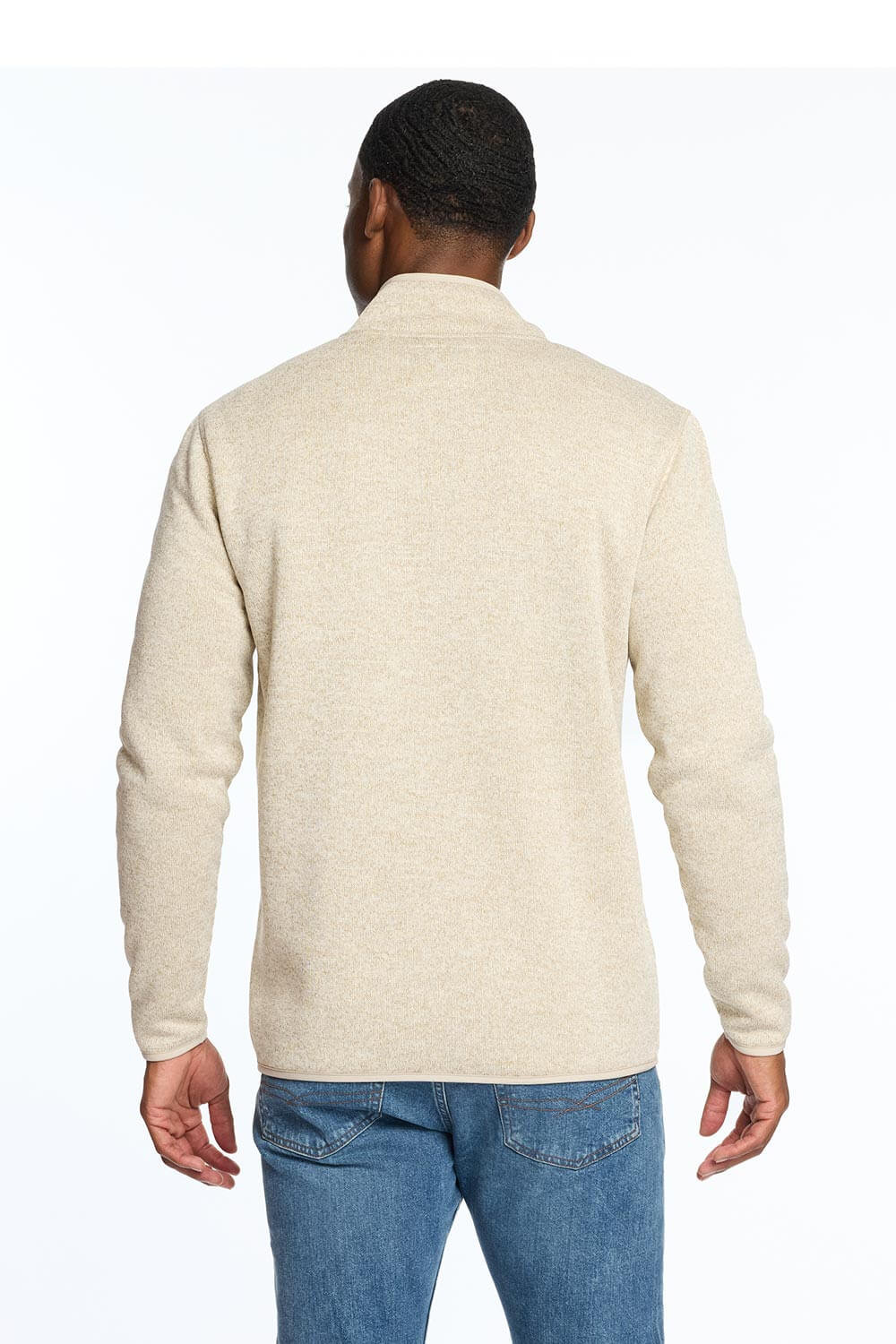 Weatherproof Vintage Sherpa Quarter Zip Pullover for Men in Stone F2 Glik s