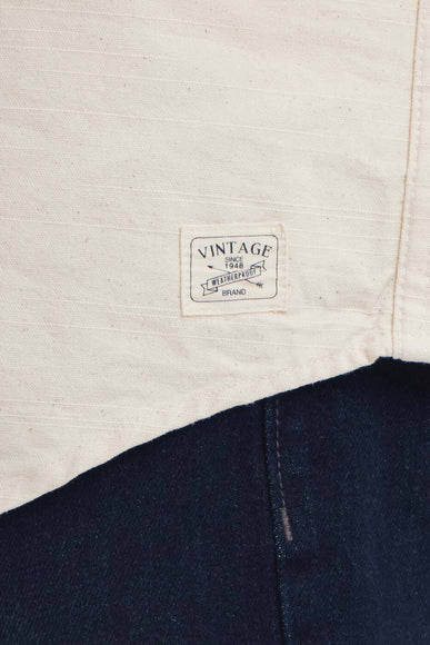 Weatherproof Vintage Slub Canvas Work Shirt for Men in Oatmeal