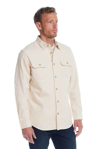 Weatherproof Vintage Slub Canvas Work Shirt for Men in Oatmeal