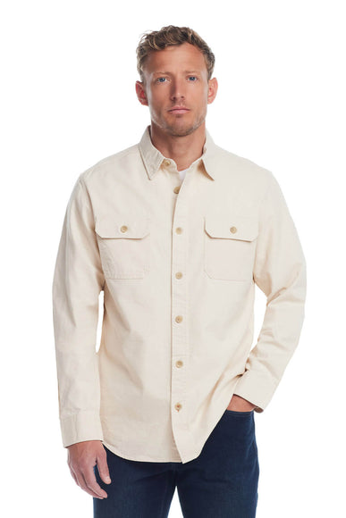 Weatherproof Vintage Slub Canvas Work Shirt for Men in Oatmeal